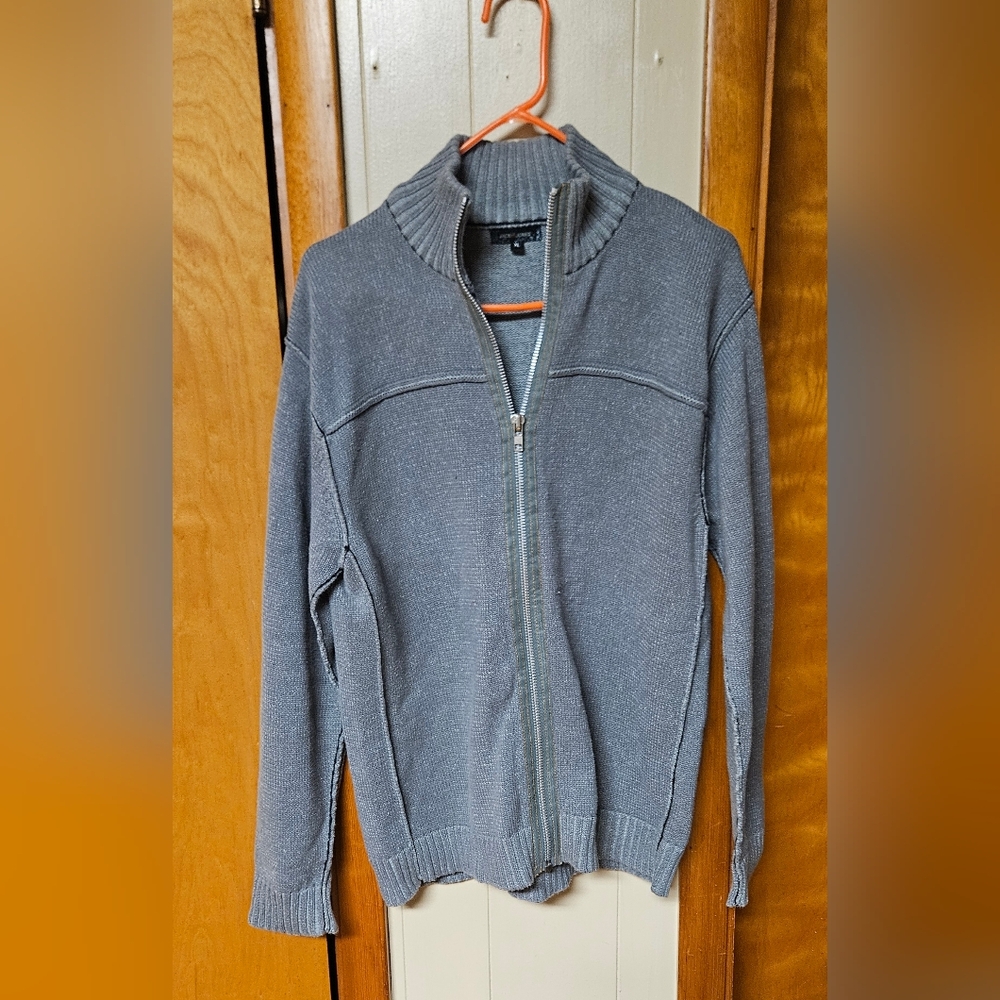 Jack & Jones Men's Zip Up Gray Sweater